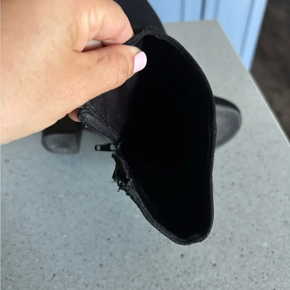 Black Suede Ankle Boots by Old Navy